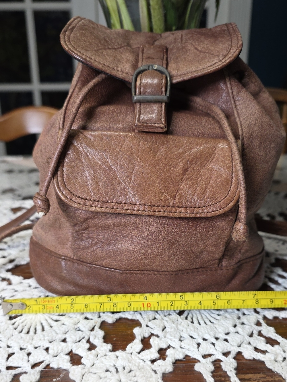 Wilson's Weathered Brown Leather Mini Backpack Shoulder Bag - Picture 11 of 13